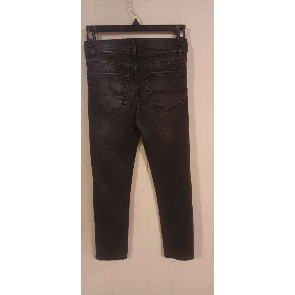 Childrens Place Boy's Size 8 Black Denim Stretch  Skinny Jeans